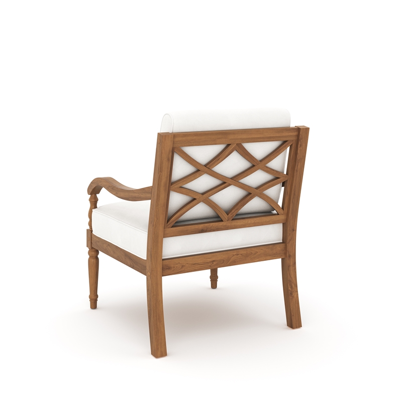 New Classic Furniture Savannah Wood Patio Club Chair in Natural/White (Set of 6)