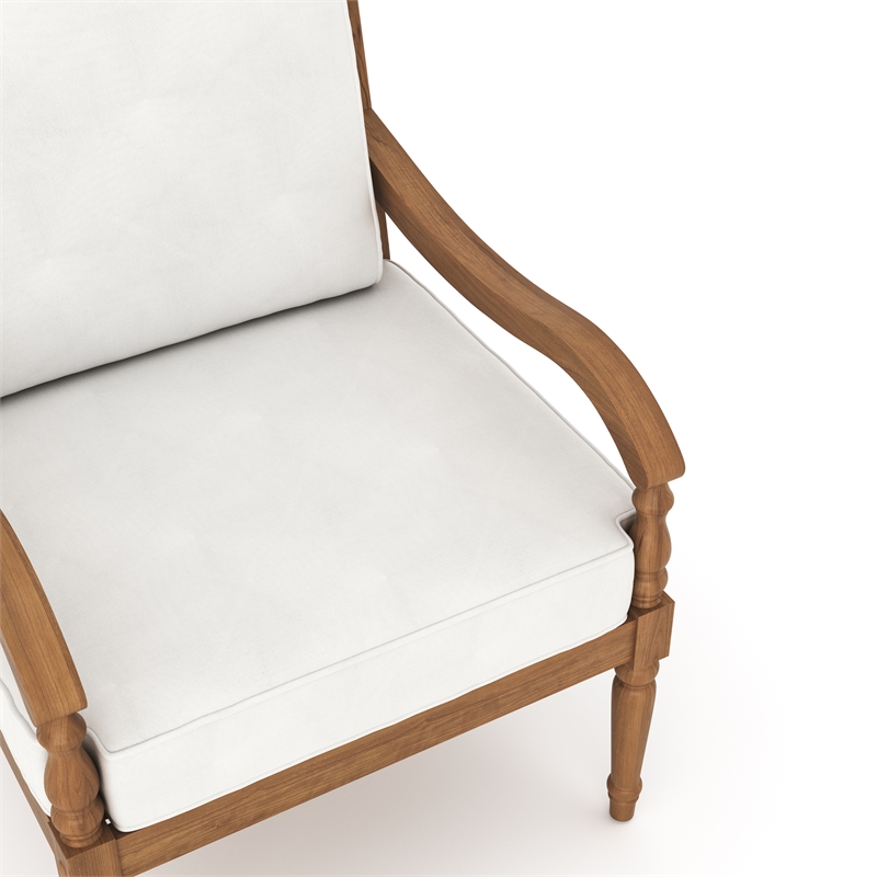 New Classic Furniture Savannah Wood Patio Club Chair in Natural/White (Set of 6)