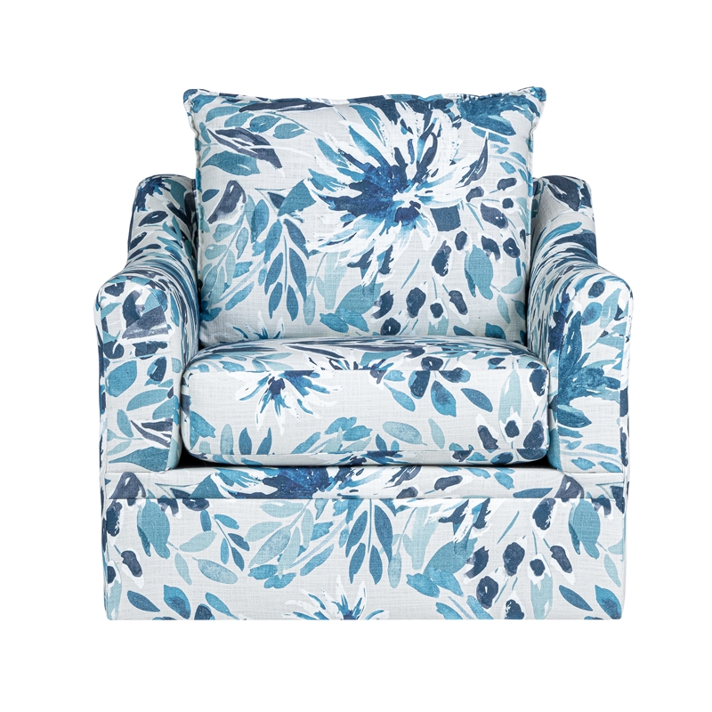 New Classic Furniture Sylvie Polyester Swivel Chair in Multi-Color (Set of 2)