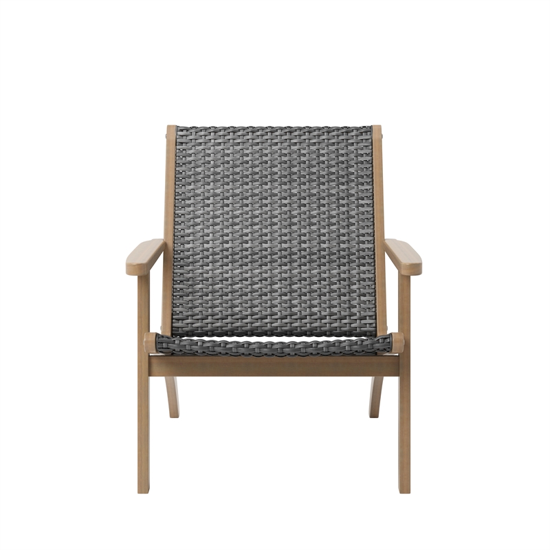 New Classic Furniture Radius Wood and Wicker Patio Side Chair in Gray (Set of 4)