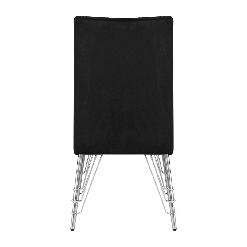 New Classic Furniture Ava Wood Upholstered Dining Chair in Black (Set of 2)
