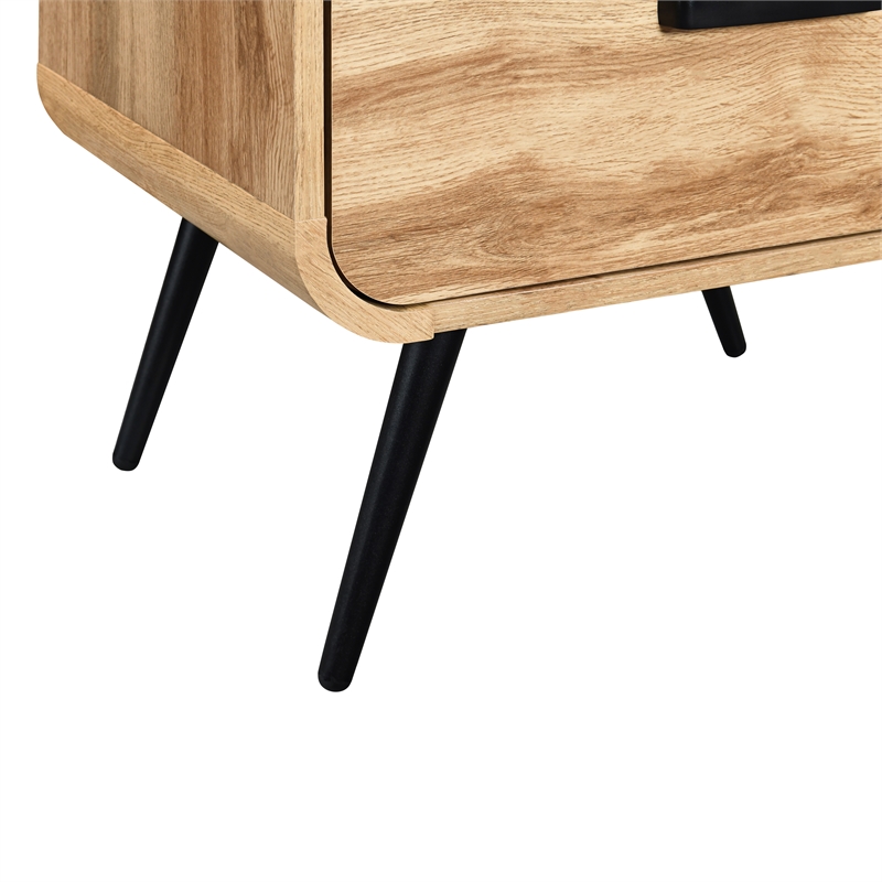 New Classic Furniture Rowan Wood 1-Drawer End Table in Natural/Beige