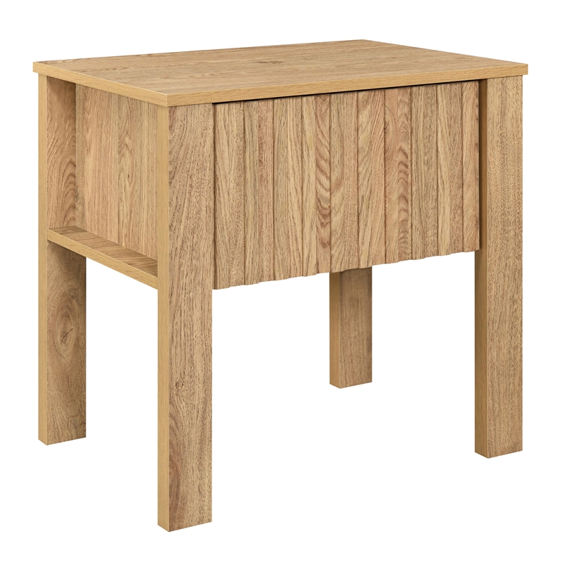 New Classic Furniture Thayer Wood 1-Drawer End Table in Natural/Beige