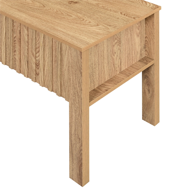 New Classic Furniture Thayer Wood 1-Drawer End Table in Natural/Beige