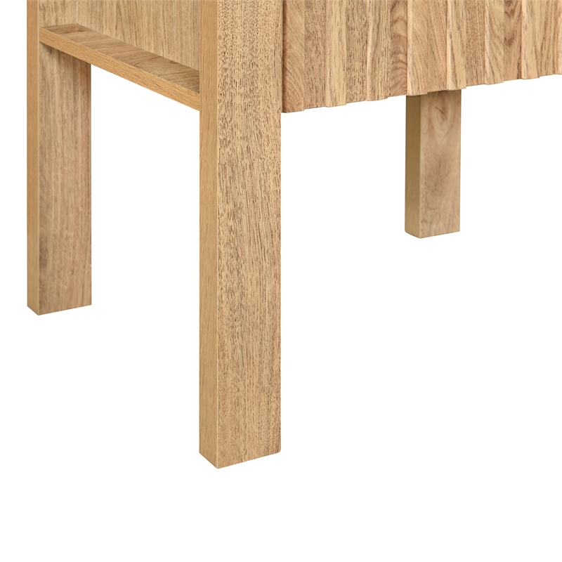 New Classic Furniture Thayer Wood 1-Drawer End Table in Natural/Beige