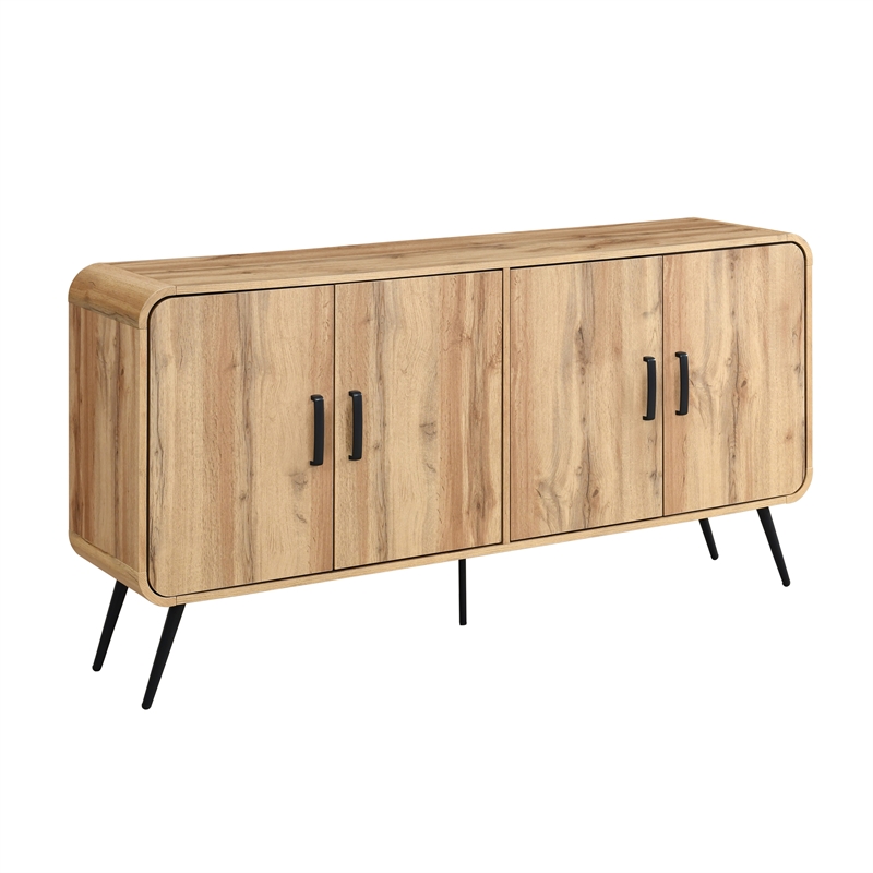New Classic Furniture Rowan Wood Sideboard/TV Console in Natural/Beige