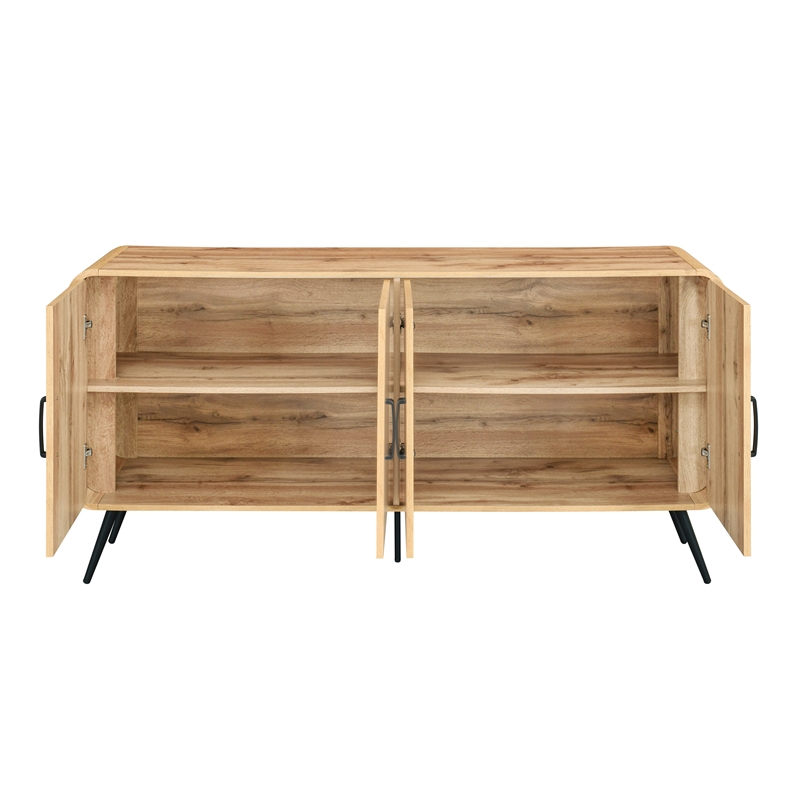 New Classic Furniture Rowan Wood Sideboard/TV Console in Natural/Beige