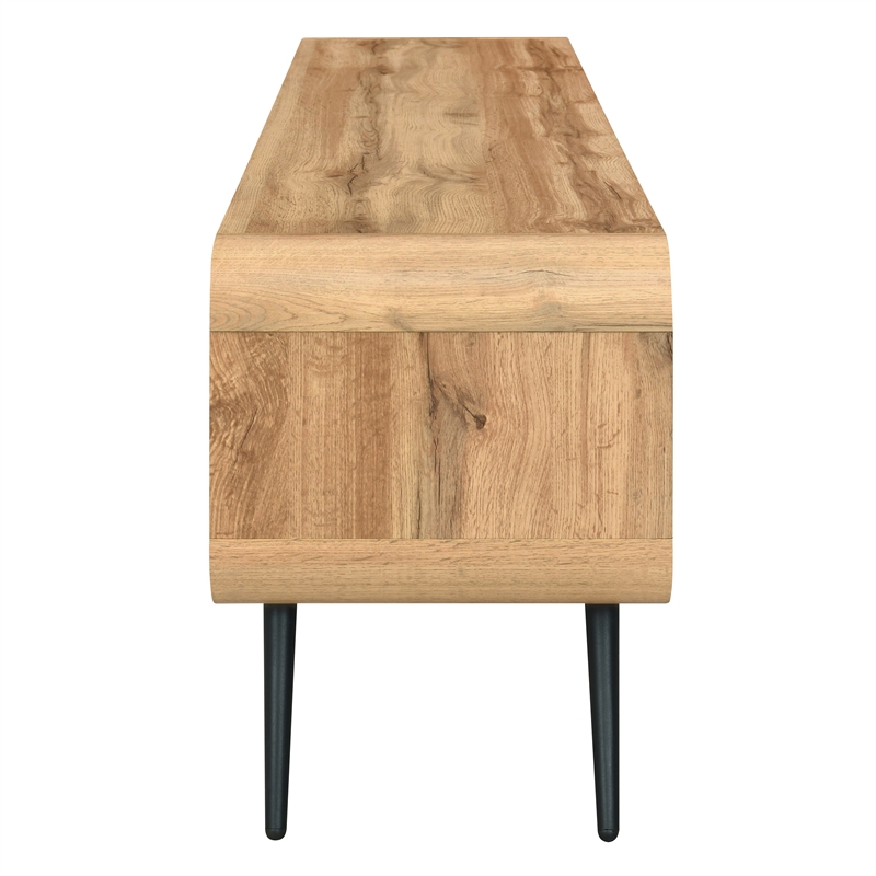 New Classic Furniture Rowan Wood Low Profile TV Console in Natural/Beige