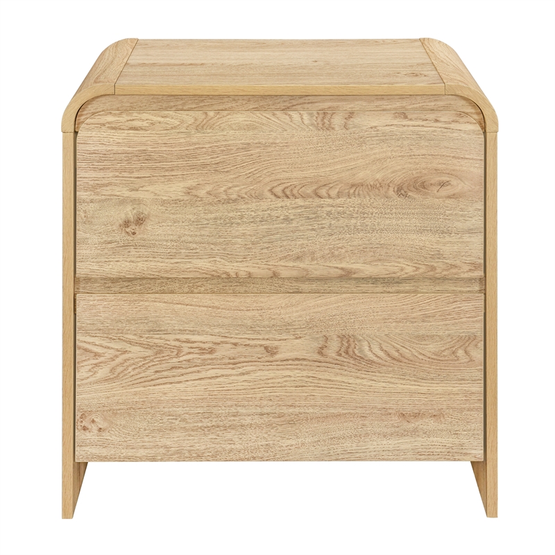New Classic Furniture Mara Wood 2-Drawer End Table in Natural/Beige (Set of 2)