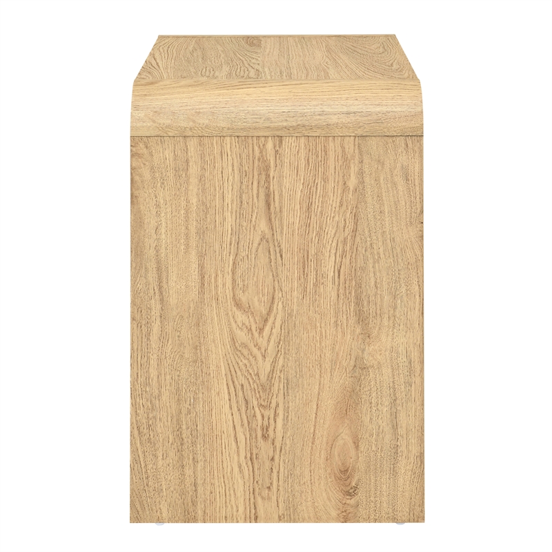 New Classic Furniture Mara Wood 2-Drawer End Table in Natural/Beige (Set of 2)
