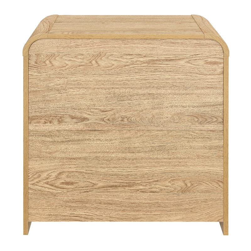 New Classic Furniture Mara Wood 2-Drawer End Table in Natural/Beige (Set of 2)