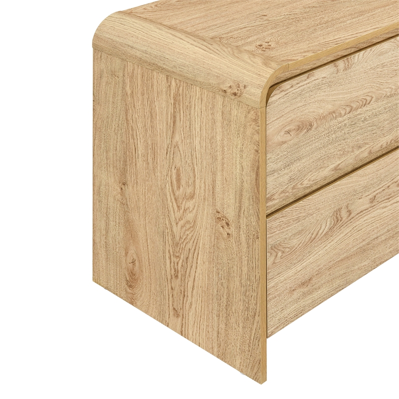 New Classic Furniture Mara Wood 2-Drawer End Table in Natural/Beige (Set of 2)