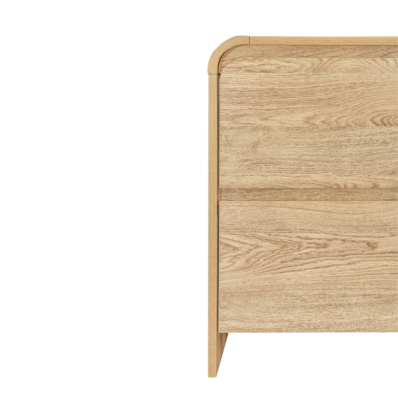 New Classic Furniture Mara Wood 2-Drawer End Table in Natural/Beige (Set of 2)
