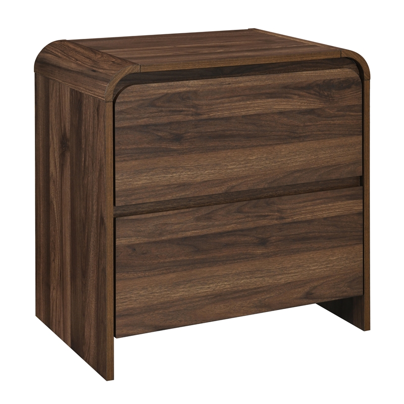 New Classic Furniture Mara Wood 2-Drawer End Table in Walnut/Brown (Set of 2)