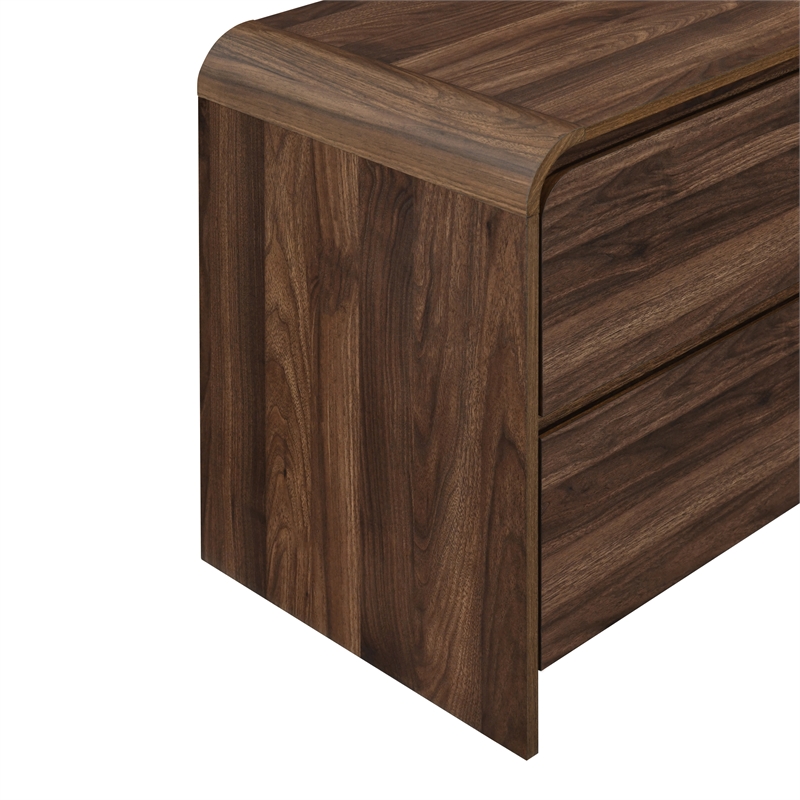 New Classic Furniture Mara Wood 2-Drawer End Table in Walnut/Brown (Set of 2)