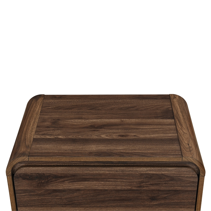 New Classic Furniture Mara Wood 2-Drawer End Table in Walnut/Brown (Set of 2)