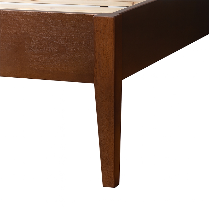 New Classic Furniture Rowland Wood Queen Platform Bed in Walnut