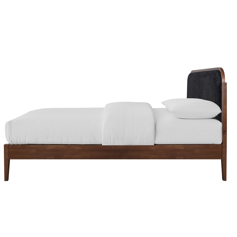 New Classic Furniture Hawthorne Wood Queen Platform Bed in Walnut/Charcoal