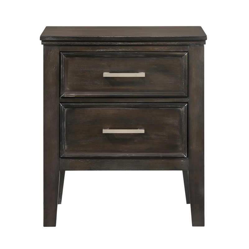 New Classic Furniture Andover Wood Nightstand in Nutmeg Brown (Set of 2)
