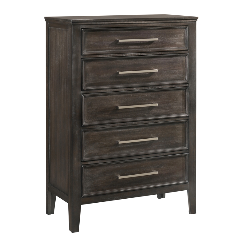 New Classic Furniture Andover 3-Pc Wood Bedroom Set with Chest in Nutmeg