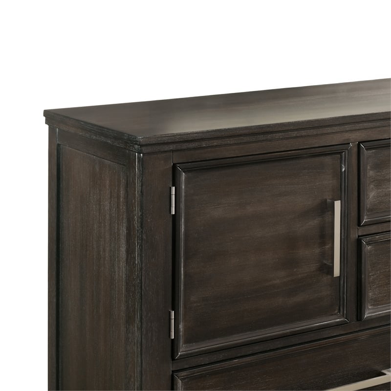 New Classic Furniture Andover 3-Pc Wood Bedroom Set with Dresser in Nutmeg