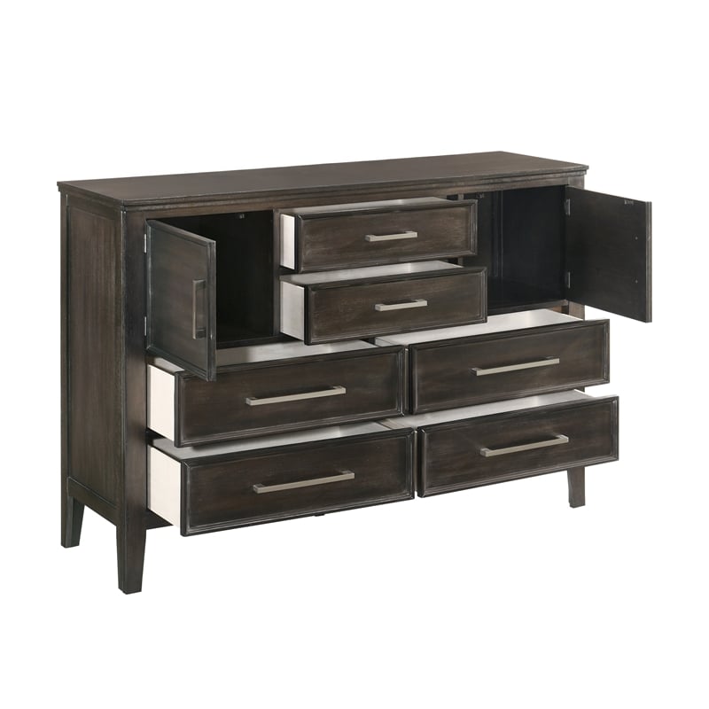 New Classic Furniture Andover 3-Pc Wood Bedroom Set with Dresser in Nutmeg