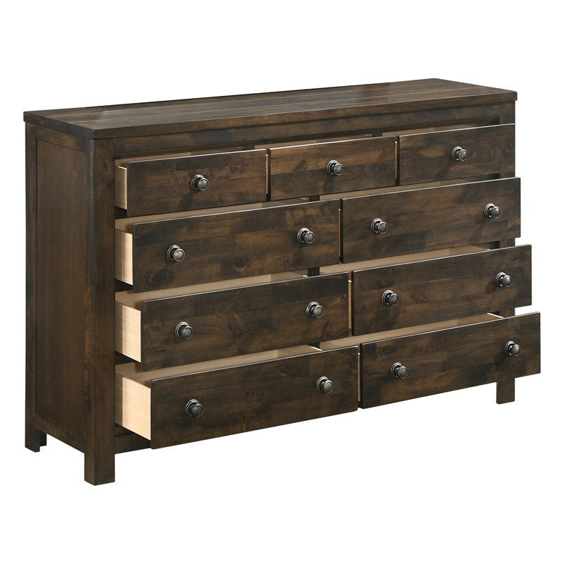 New Classic Furniture Blue Ridge 3-Piece Wood Dresser with 2 Nightstands in Gray