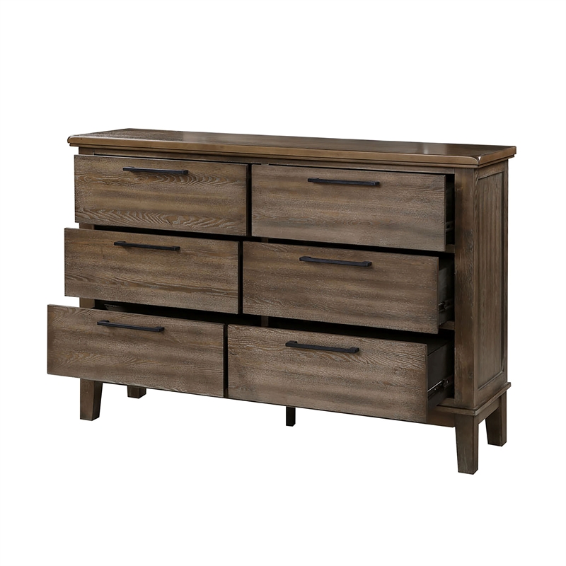 New Classic Furniture Cagney 3-Pc Wood Bedroom Set with Dresser in Gray