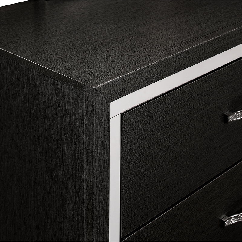 New Classic Furniture Huxley 3-Pc Wood Bedroom Set with Dresser in Black