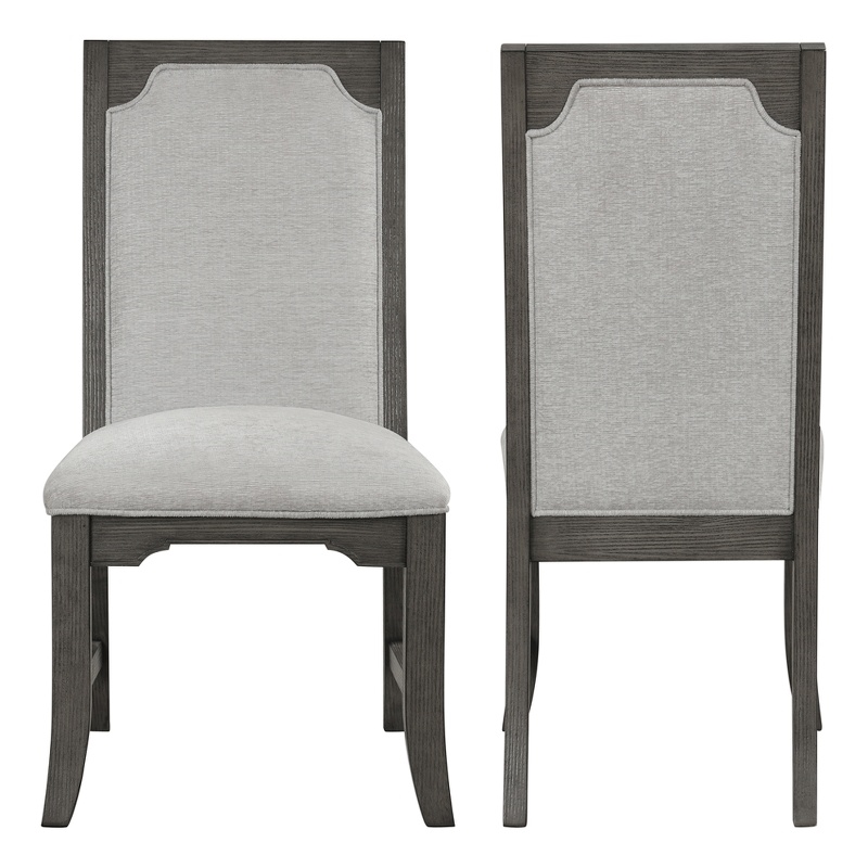 New Classic Furniture Lisbon Wood Dining Side Chair in Gray (Set of 2)