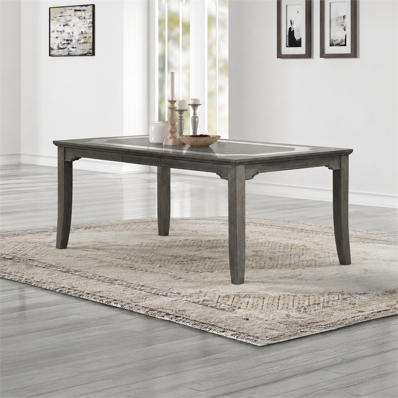 New Classic Furniture Lisbon Wood Rectangle Dining Table in Gray
