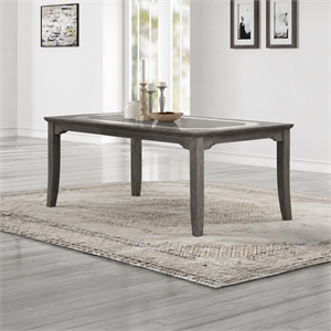 New Classic Furniture Lisbon Wood Rectangle Dining Table in Gray