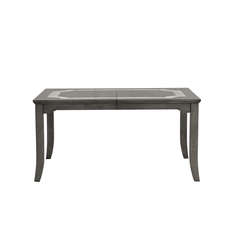 New Classic Furniture Lisbon Wood Rectangle Dining Table in Gray