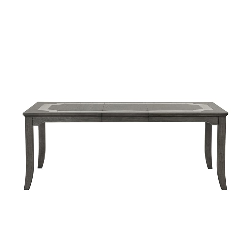 New Classic Furniture Lisbon Wood Rectangle Dining Table in Gray