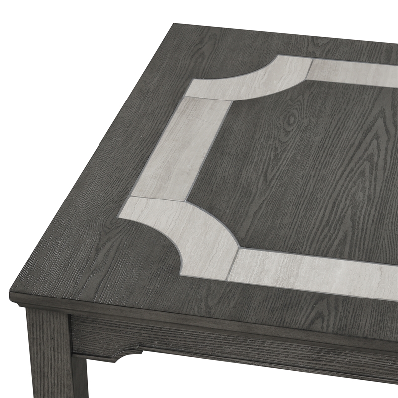 New Classic Furniture Lisbon Wood Rectangle Dining Table in Gray