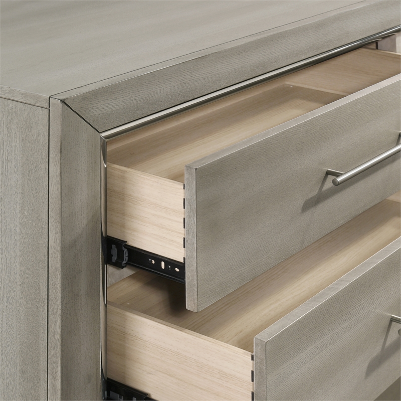 New Classic Furniture Lennox Wood Modern 2-Drawer Nightstand in Gray