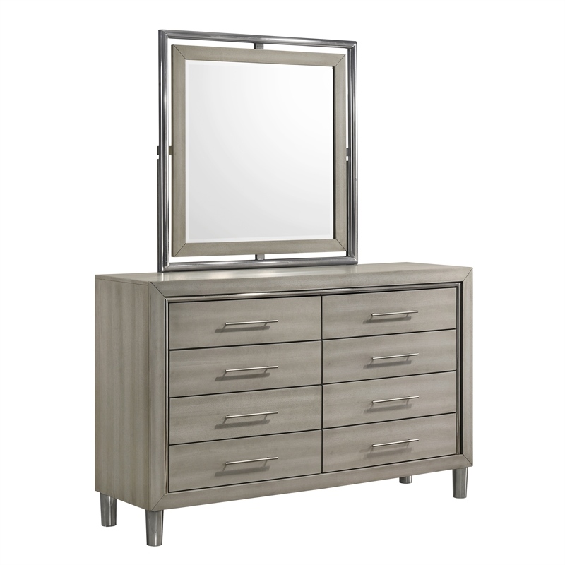 New Classic Furniture Lennox 5Pc Wood Queen Bedroom Set w 2-Nightstand in Gray