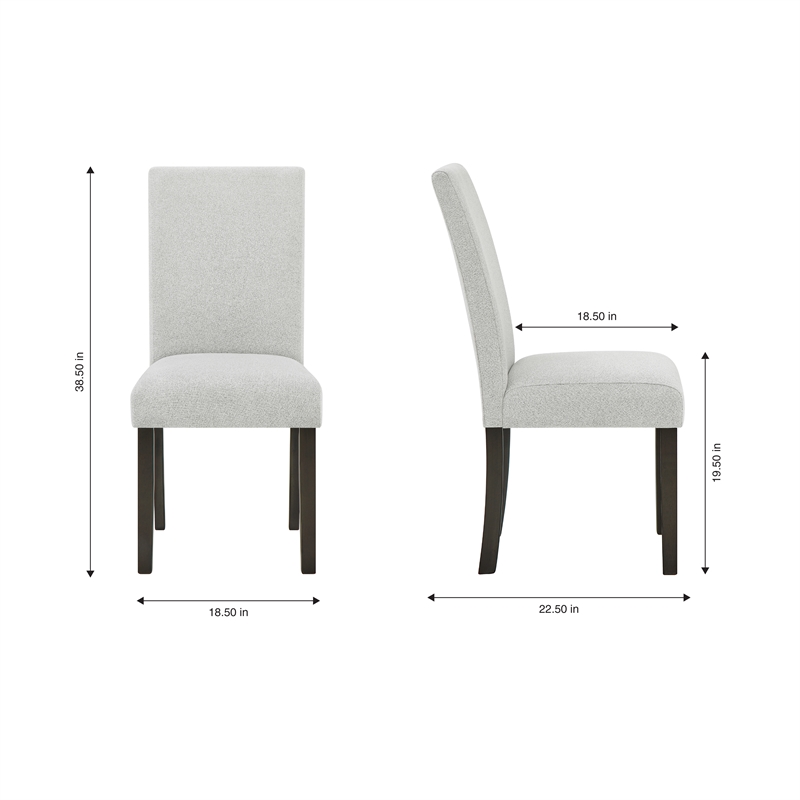 New Classic Furniture Carissa 6-Piece Wood Rectangle Dining Set in Stone Gray