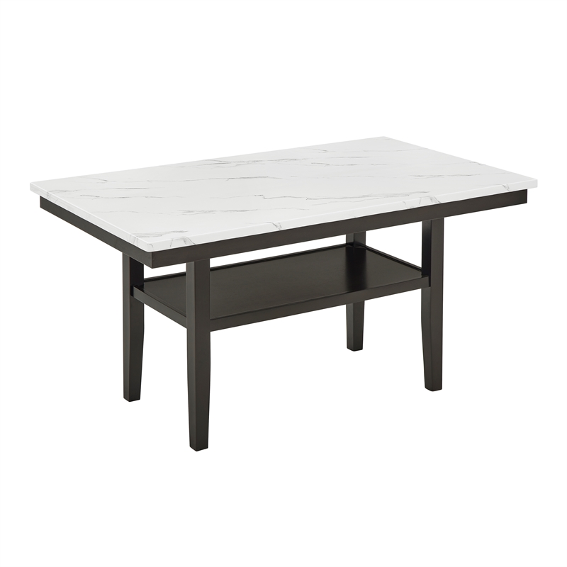 New Classic Furniture Carissa 6-Piece Wood Rectangle Dining Set in Stone Gray