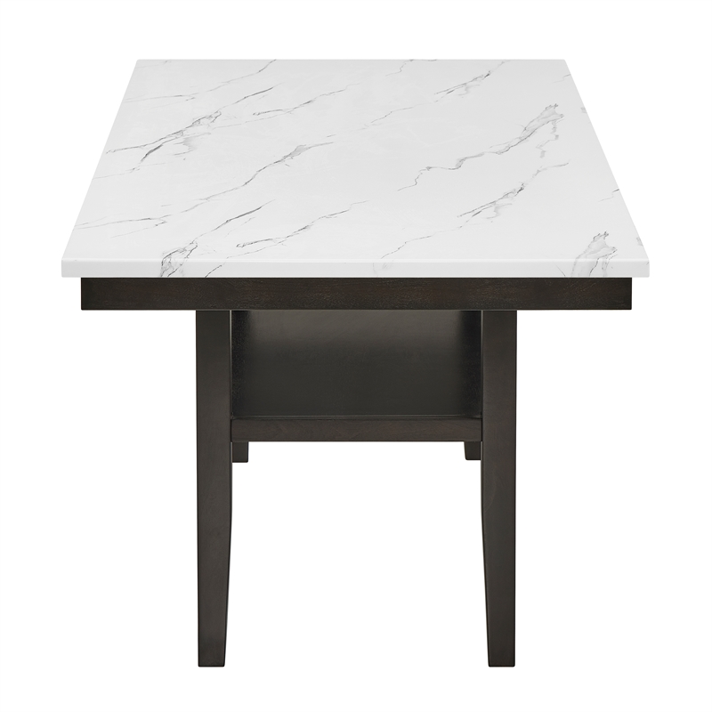 New Classic Furniture Carissa 6-Piece Wood Rectangle Dining Set in Stone Gray