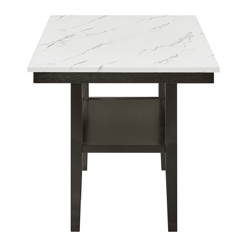 New Classic Furniture Carissa 7-Piece Wood Rectangle Counter Set in Stone Gray