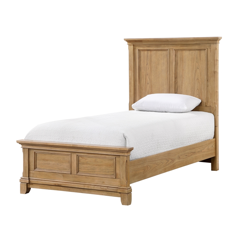 New Classic Furniture Sunstone Wood Twin Size Panel Bed in Brown Natural