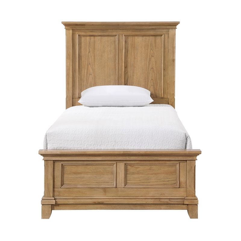 New Classic Furniture Sunstone Wood Twin Size Panel Bed in Brown Natural