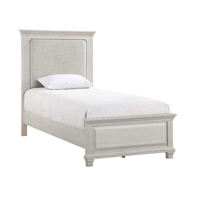 New Classic Furniture Silver Sands Wood Twin Size Panel Bed in Misty Gray