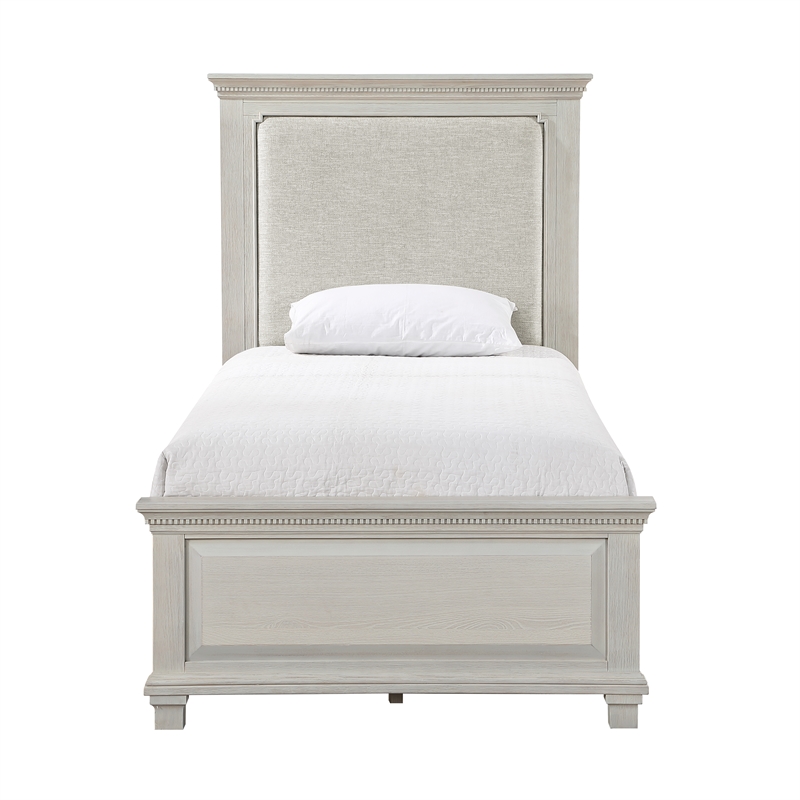 New Classic Furniture Silver Sands Wood Twin Size Panel Bed in Misty Gray