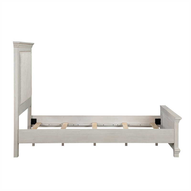 New Classic Furniture Silver Sands Wood Twin Size Panel Bed in Misty Gray
