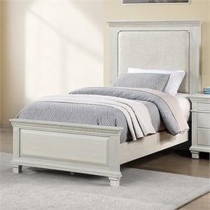 New Classic Furniture Silver Sands Wood Twin Size Panel Bed in Misty Gray
