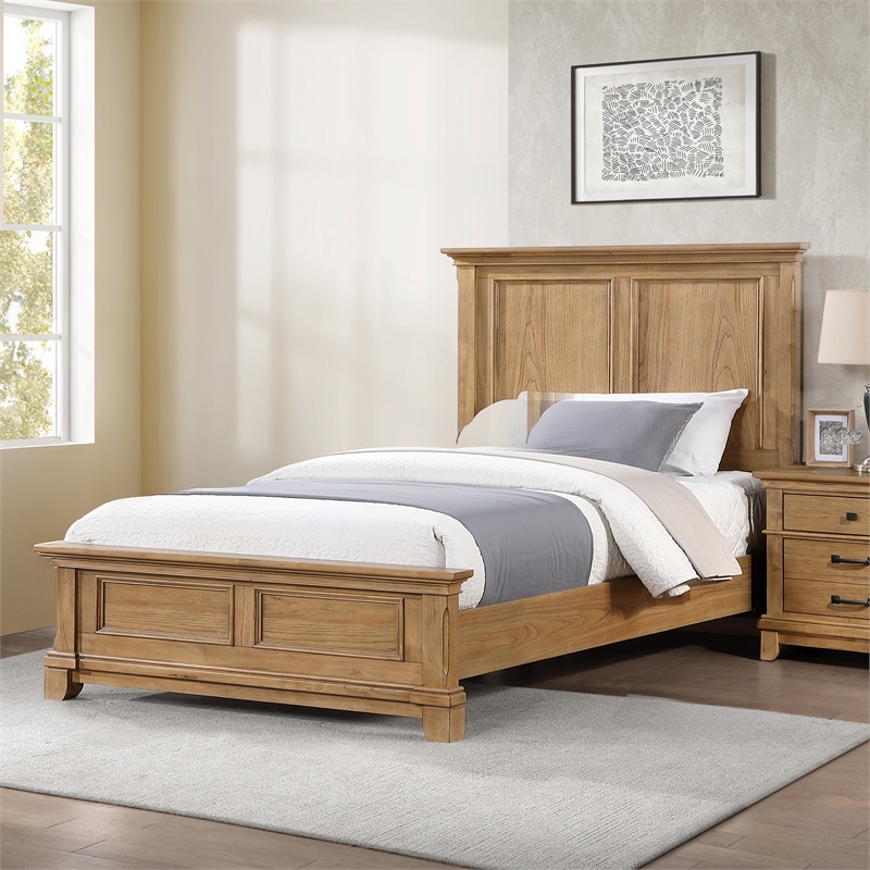 New Classic Furniture Sunstone Wood Full Size Panel Bed in Brown Natural
