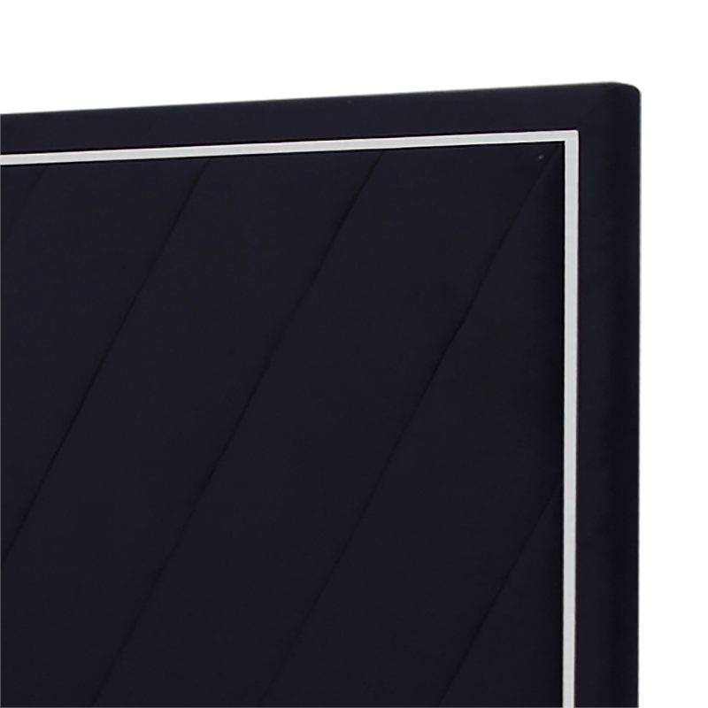 New Classic Furniture Ava Wood/Polyester Queen Panel Bed in Ebony Black