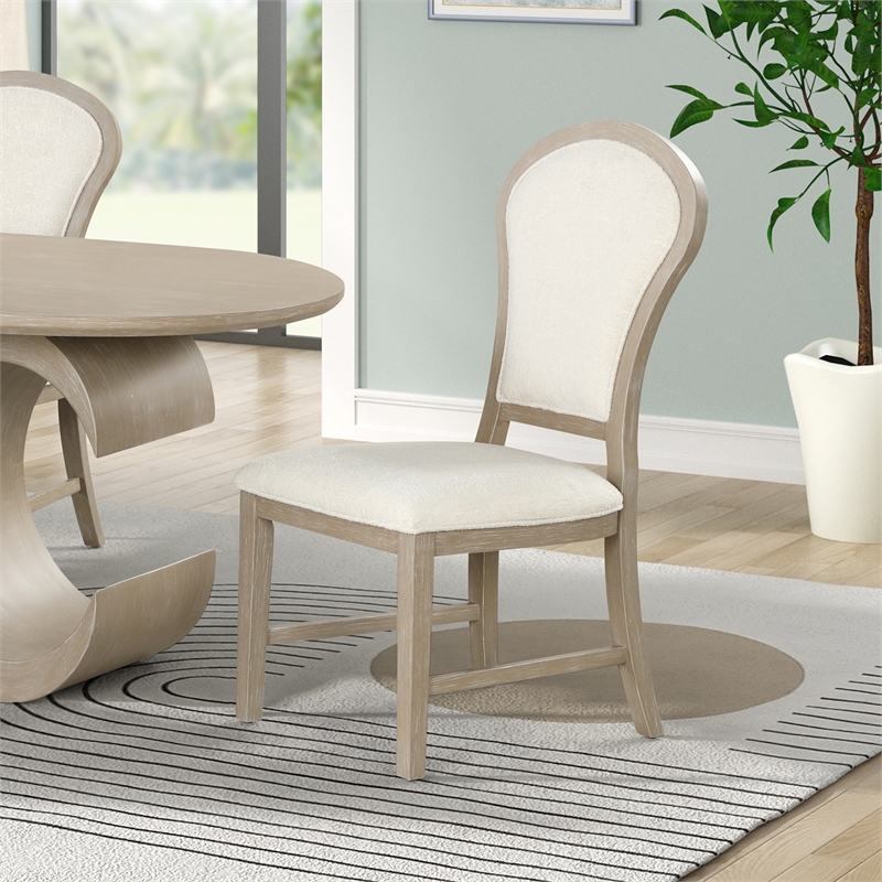 New Classic Furniture Gwendolyn Wood Dining Side Chair in Beige (Set of 2)